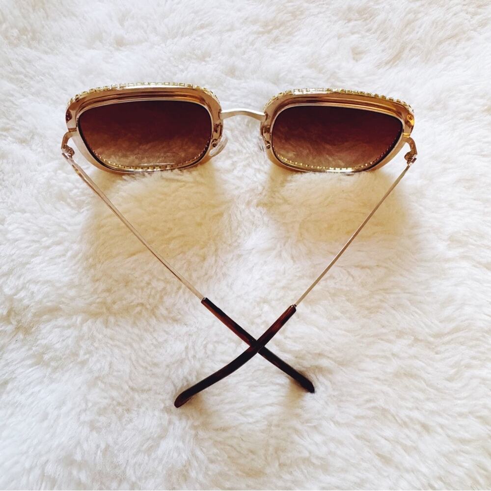 Avelina Brown Crystal Embellished Sunglasses - Picture 6 of 10
